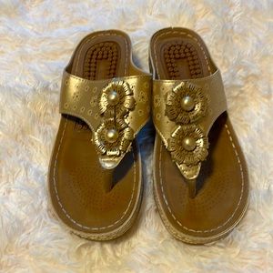 Gold Flower Sandals